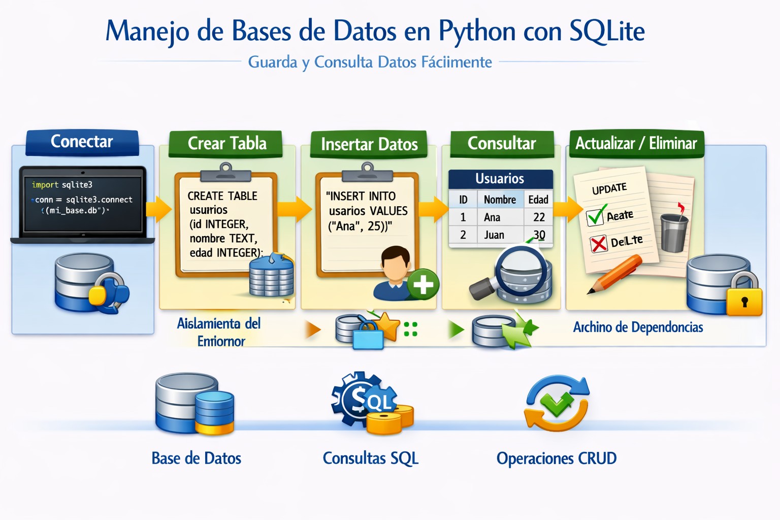 Manejo de bases de datos en Python con SQLite: guarda y consulta datos fácilmente